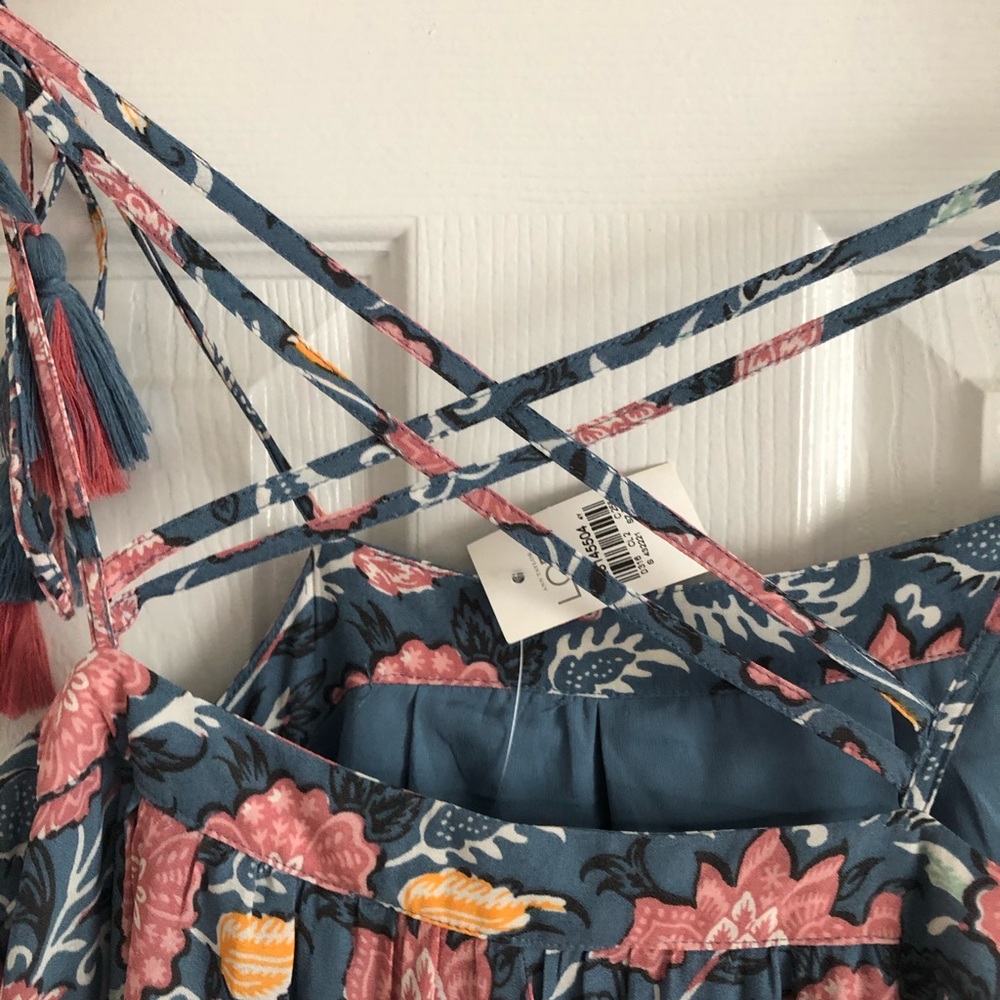 Ann Taylor LOFT Floral Maxi Dress w Tassel Straps - Picture 5 of 8